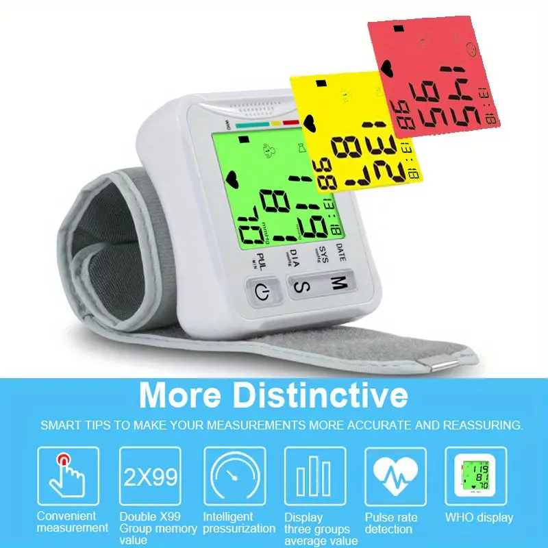 Intelligent Digital Wrist Blood Pressure Monitor With - Temu