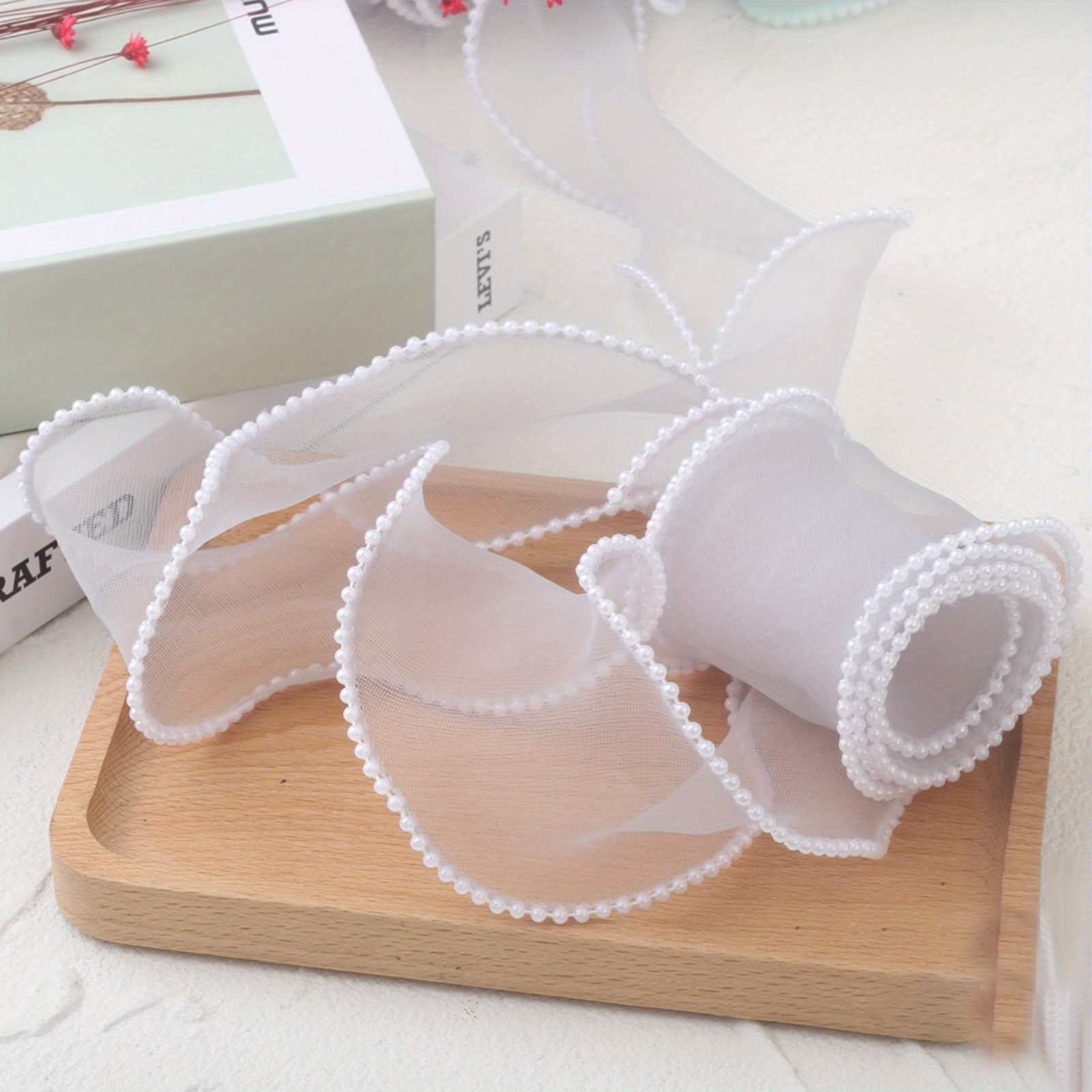 Pearl Mermaid Ribbon Flower Packaging Flower Material - Temu