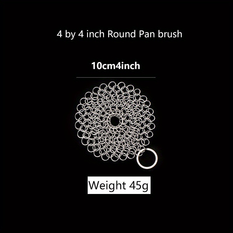 Stainless Steel Cast Iron Cleaner and Cast Iron Brush, SourceTon Stainless  Steel Chainmail Scrubber and Bamboo Handle Brush for Skillet, Wok, Pot, Pan