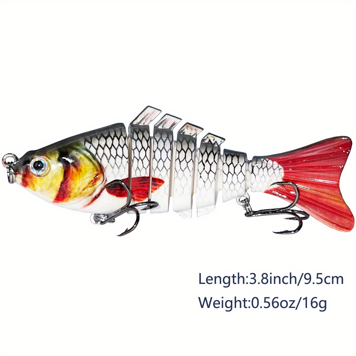 Silver Scaled FRY Multi Jointed Fishing Lure Swimbait perch pike