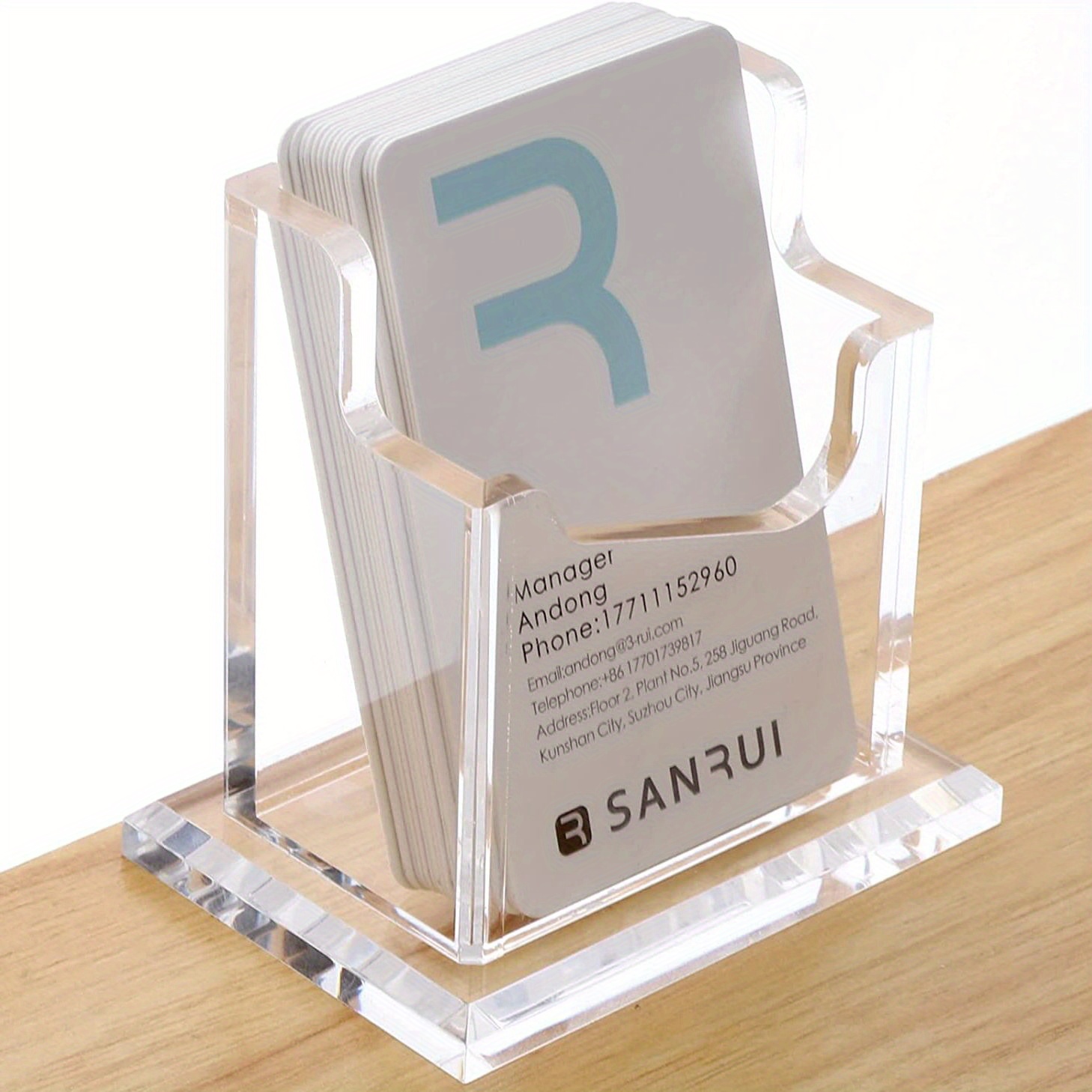 Elevate Your Desk With A Clear Acrylic Business Card Holder - Perfect For Displaying Your Cards