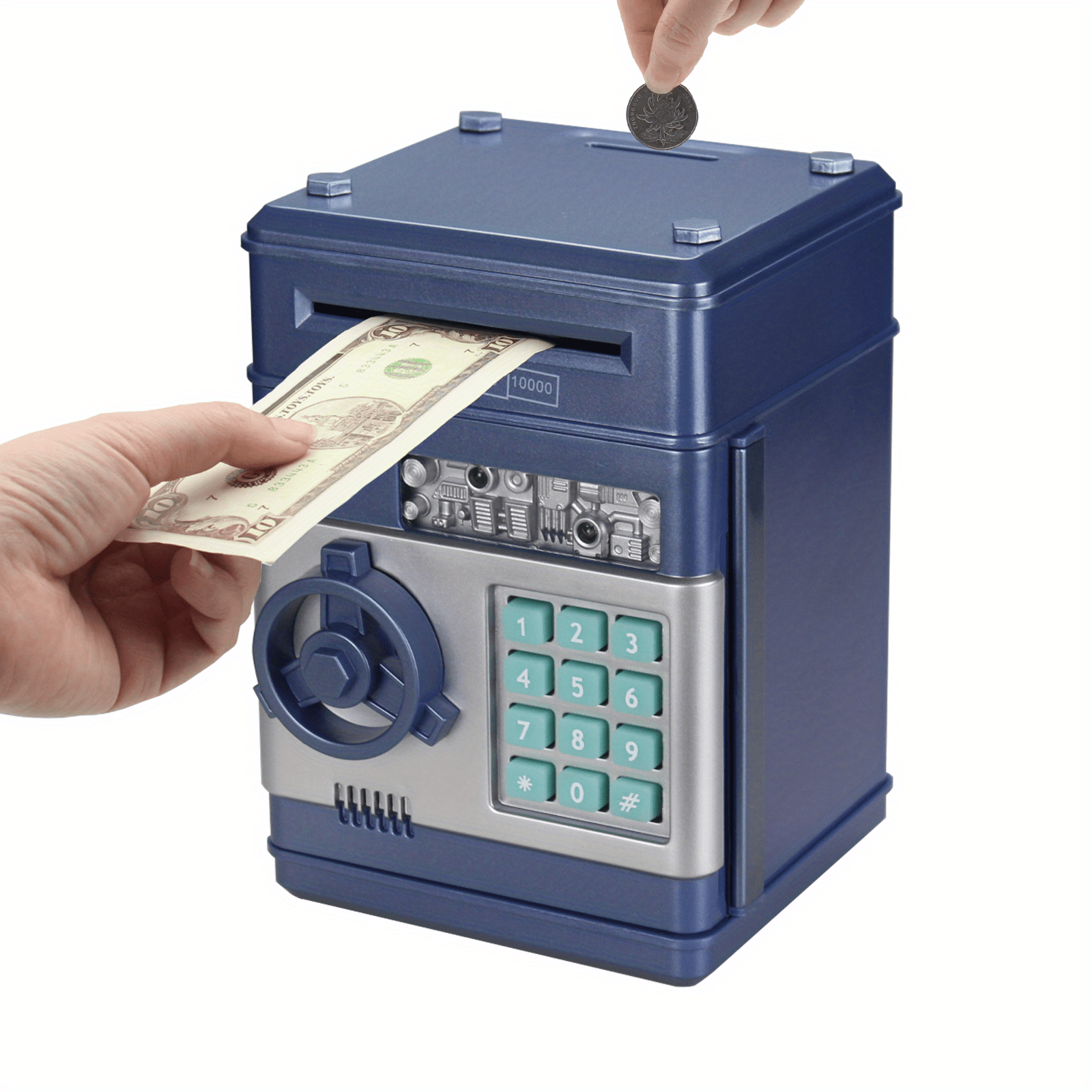Caja de ahorro de monedas de dinero de la contraseña del cajero
