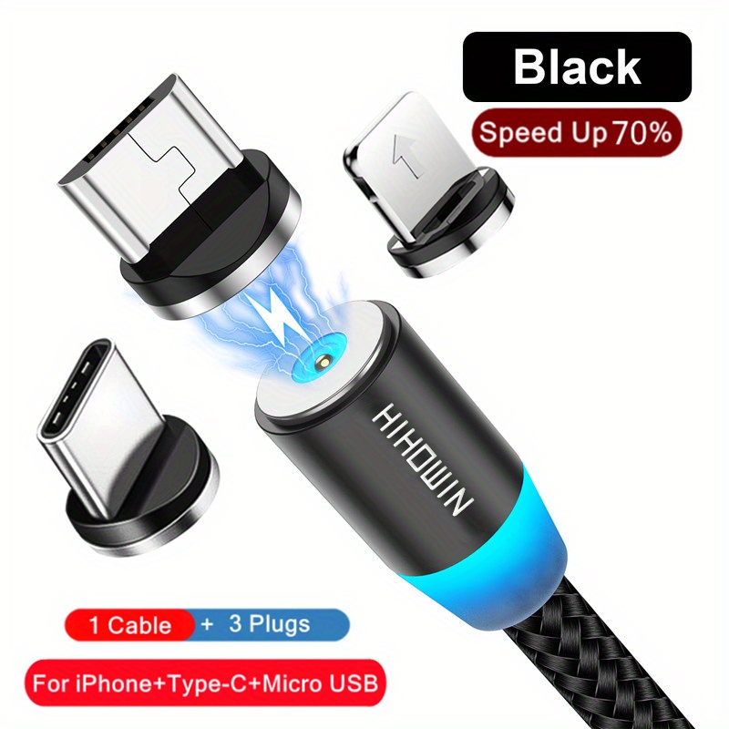 1 Magnetic Usb Charging Cable Fast Phone Charger Cable - Temu Canada