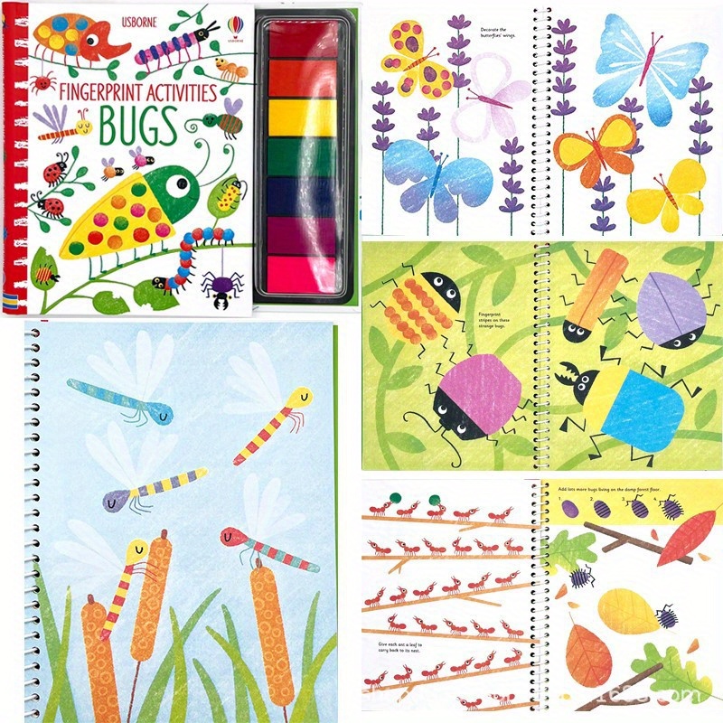 Les Enfants Empreintes Digitales Livres Avec Tampons Encreurs Activités  Pour Enfants Doodling Livre Animal Garden Kindergarten Diy Craft Toy -  Jouets Et Jeux - Temu France