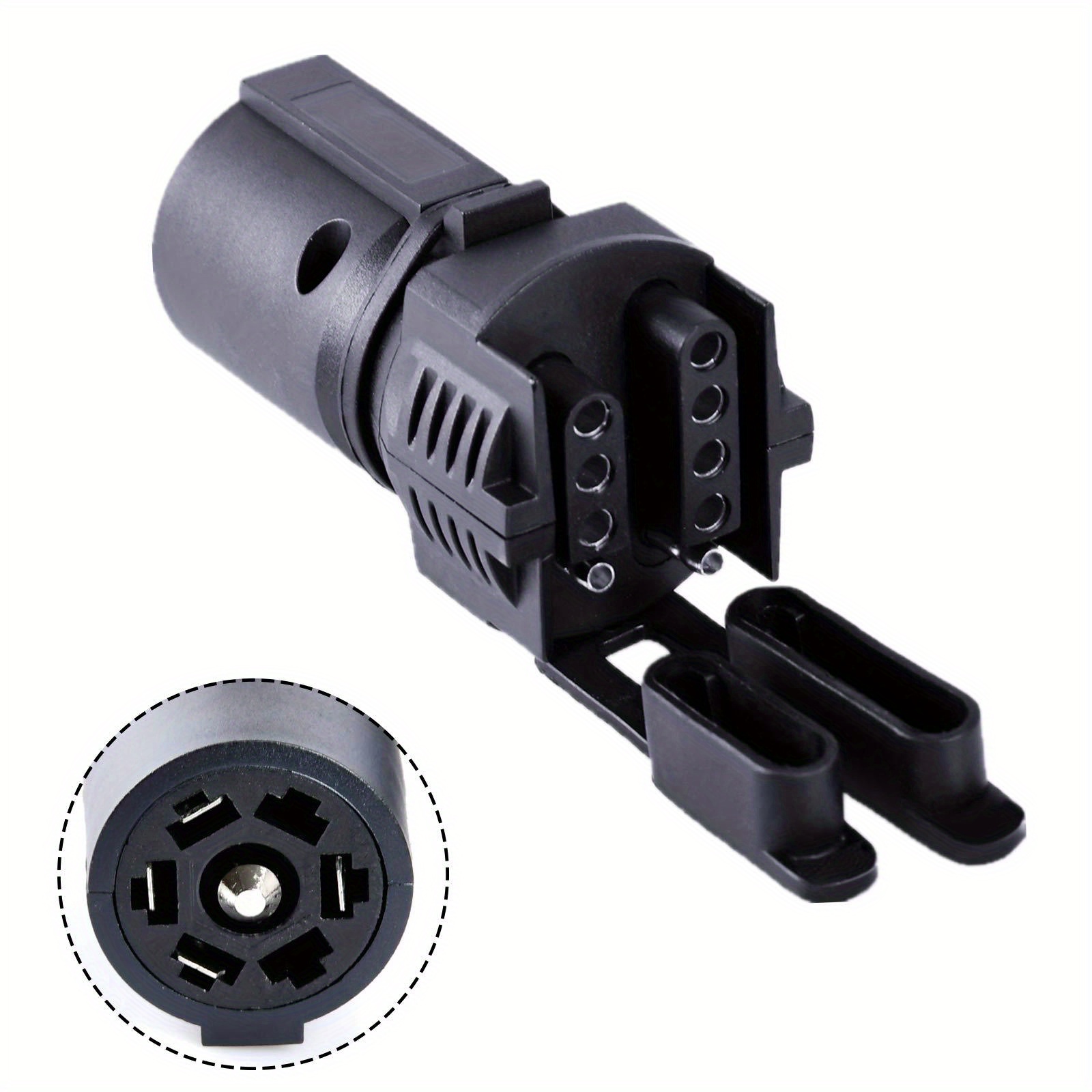 Conector de remolque redondo plano de aluminio con enchufe automotriz de 7  pines + 1 pin