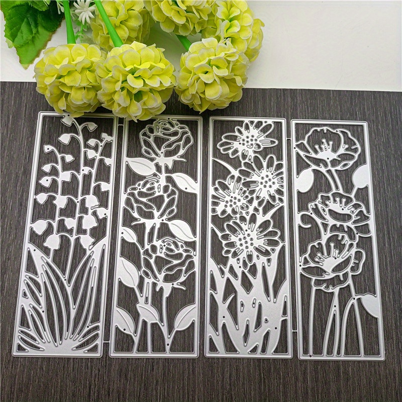 Flower Bookmark Metal Cutting Dies Stencil Template - Temu