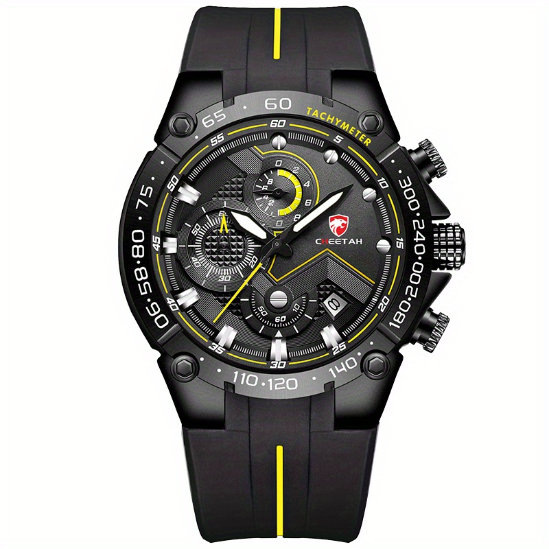 Luxury Waterproof Quartz Sports Watch With Big Dial Chronograph
