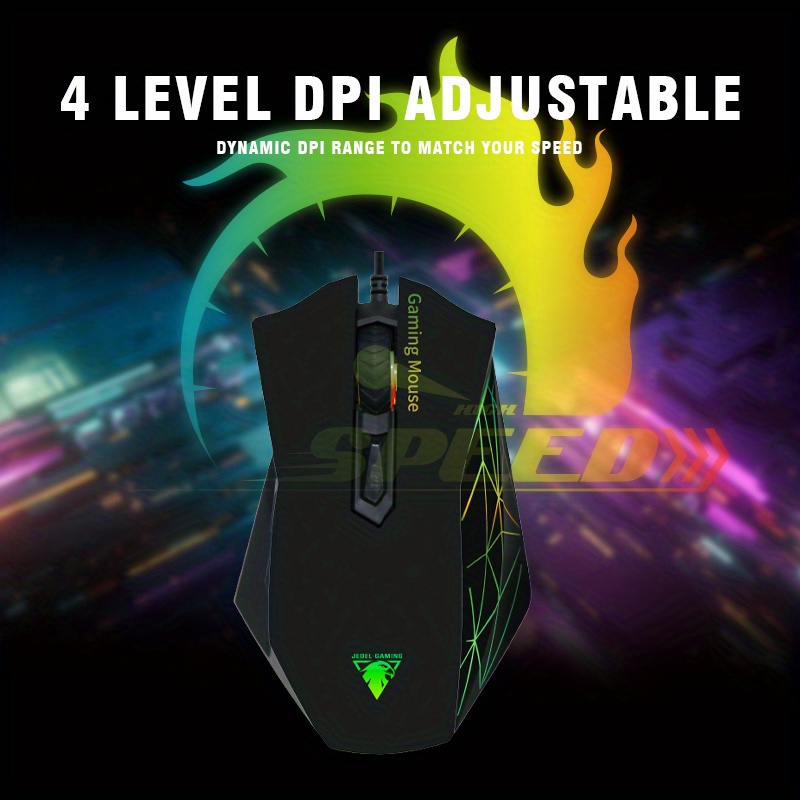 Jedel Gaming Mouse Wired Pc Mouse Led Lighting 3600 Dpi Temu