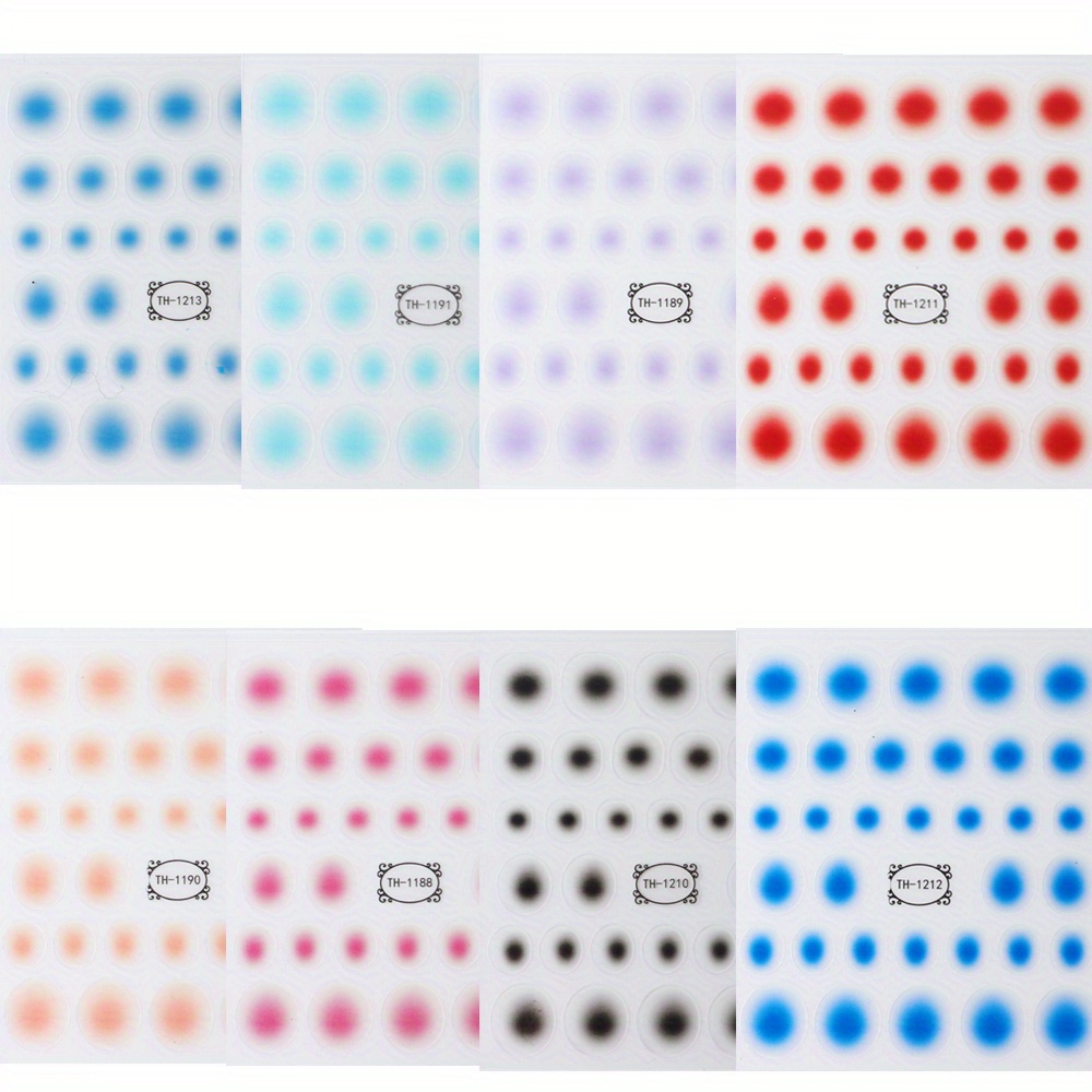 8pcs Set Of Semi-transparent Ombre Gradient Blush Nail Stickers With Self-adhesive Backing, Colorful Art Decals