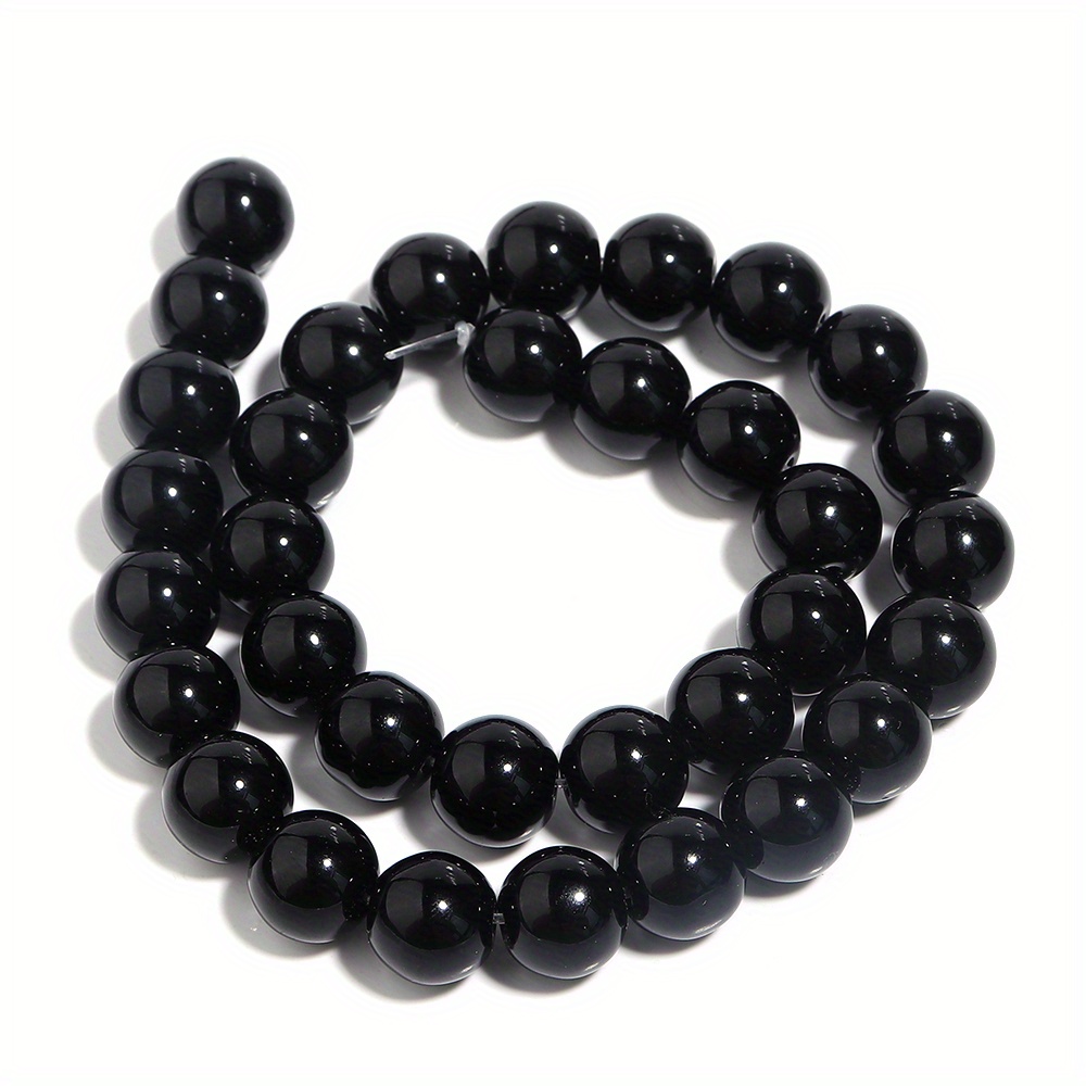 Black Onyx Beads Gemstone Round Loose Beads For Jewelry - Temu