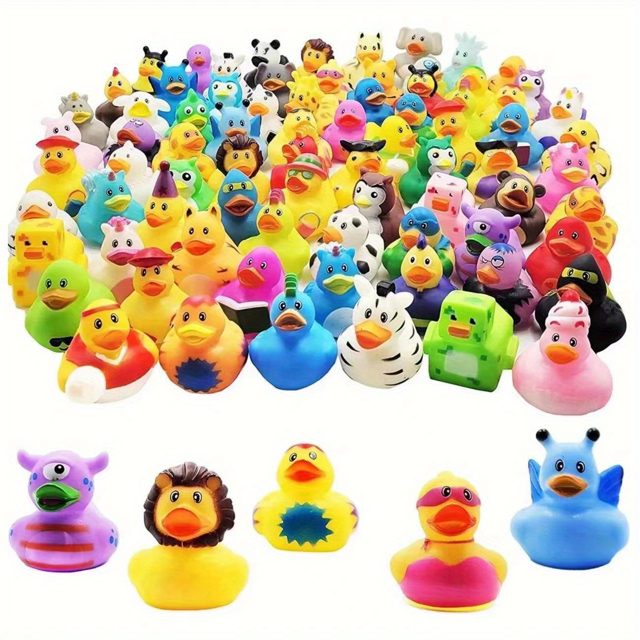 50 piezas de juguete de baño de patito de goma para niños