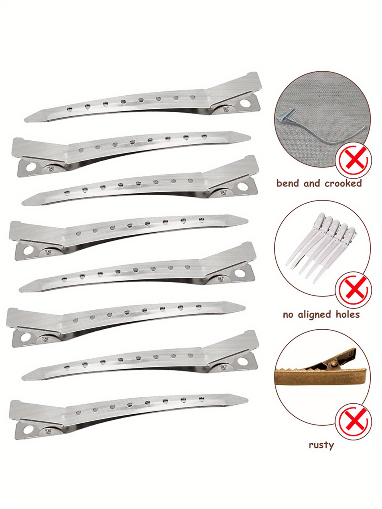 24 шт. зажимов для позиционирования, для визажистов, для укладки, без отметок, ручной нажим, парикмахерский зажим, утка, пластина, укладка волос, карточка для волос, детали 2