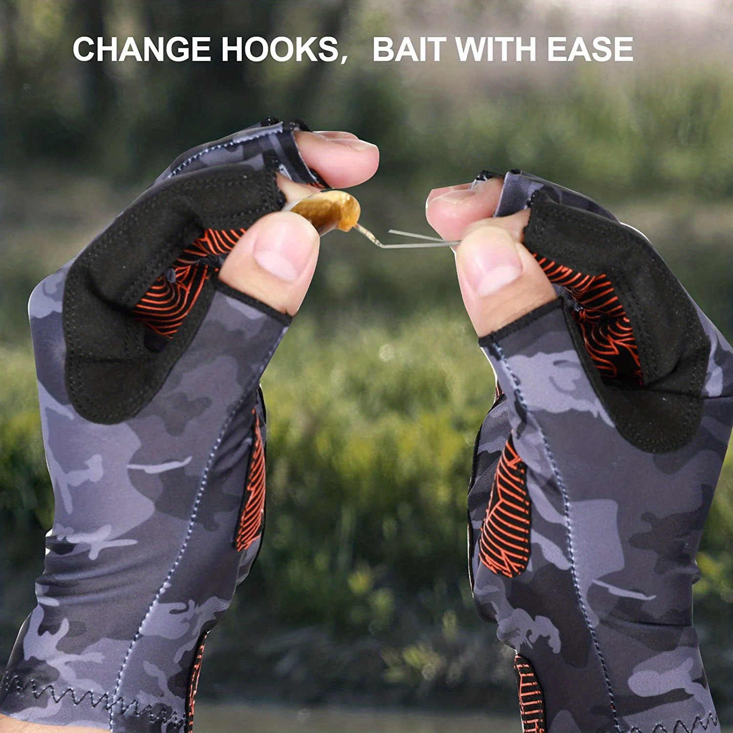 Camouflage Fishing Gloves Silicone Anti slip Design - Temu