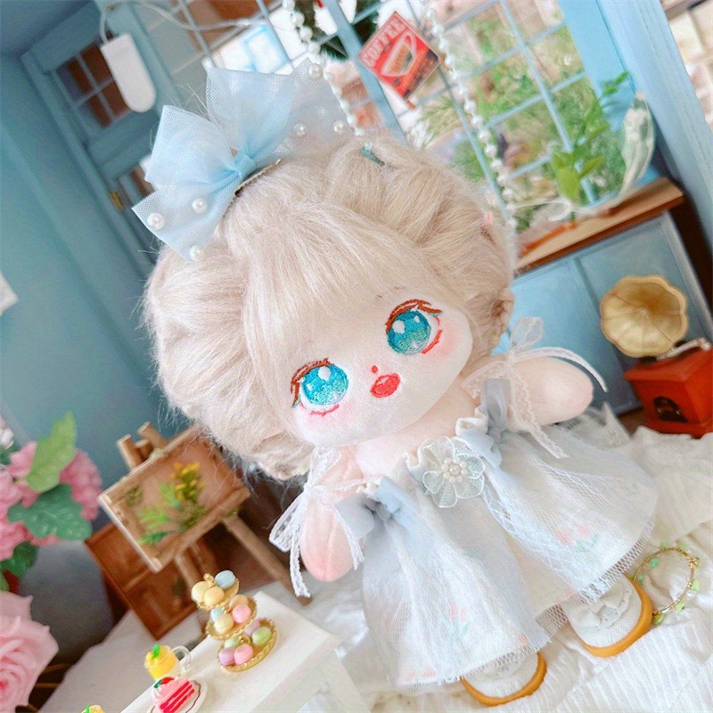 20cm 7.87inch Cotton Flower Doll, Wear A Strap Skirt, With Bow On The Head,  Wear Princess Shoes, No Attribute Plush Cloth Doll, Bridesmaid Gift