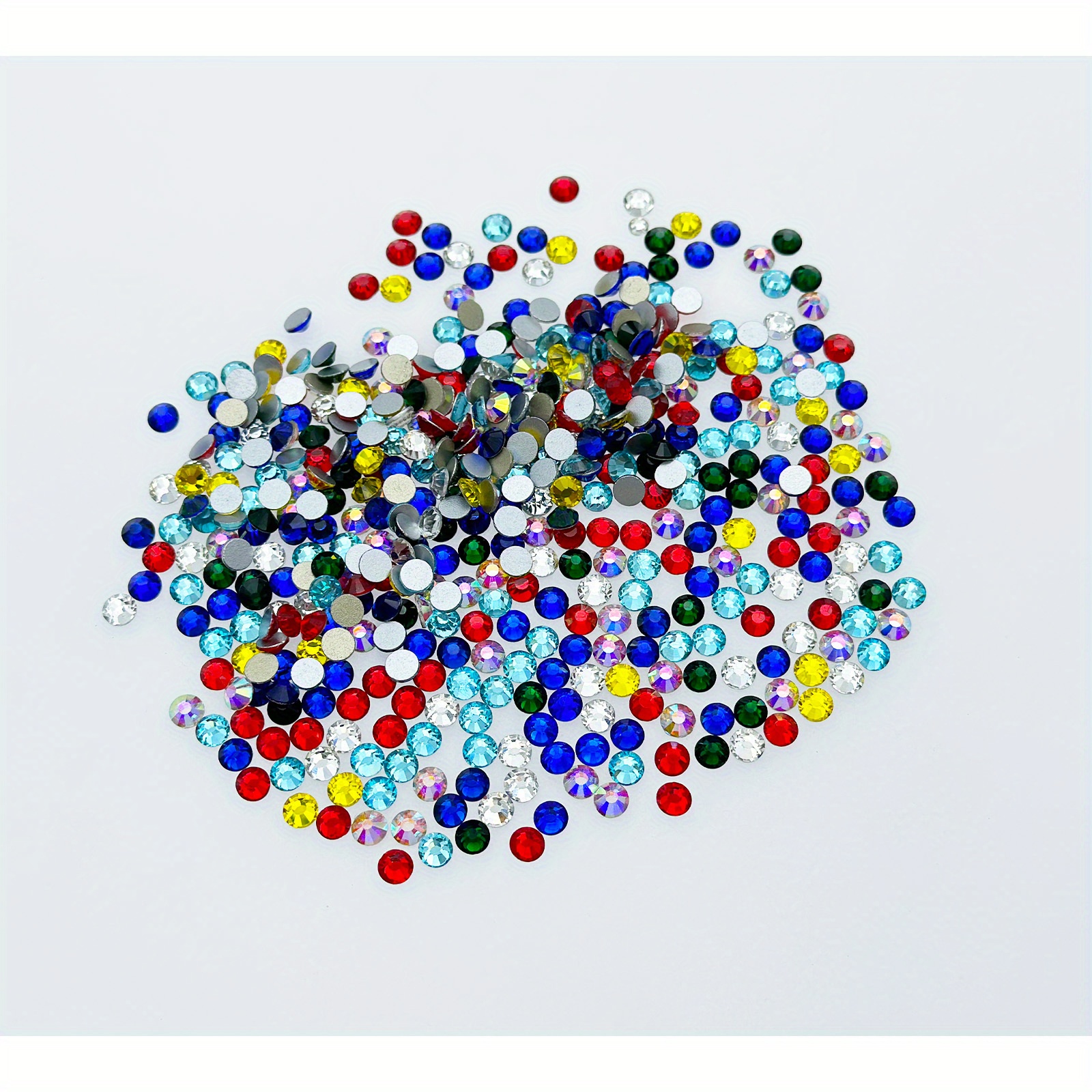 1pc 30pcs Colorful Pointed-Back Round Glass Rhinestone For