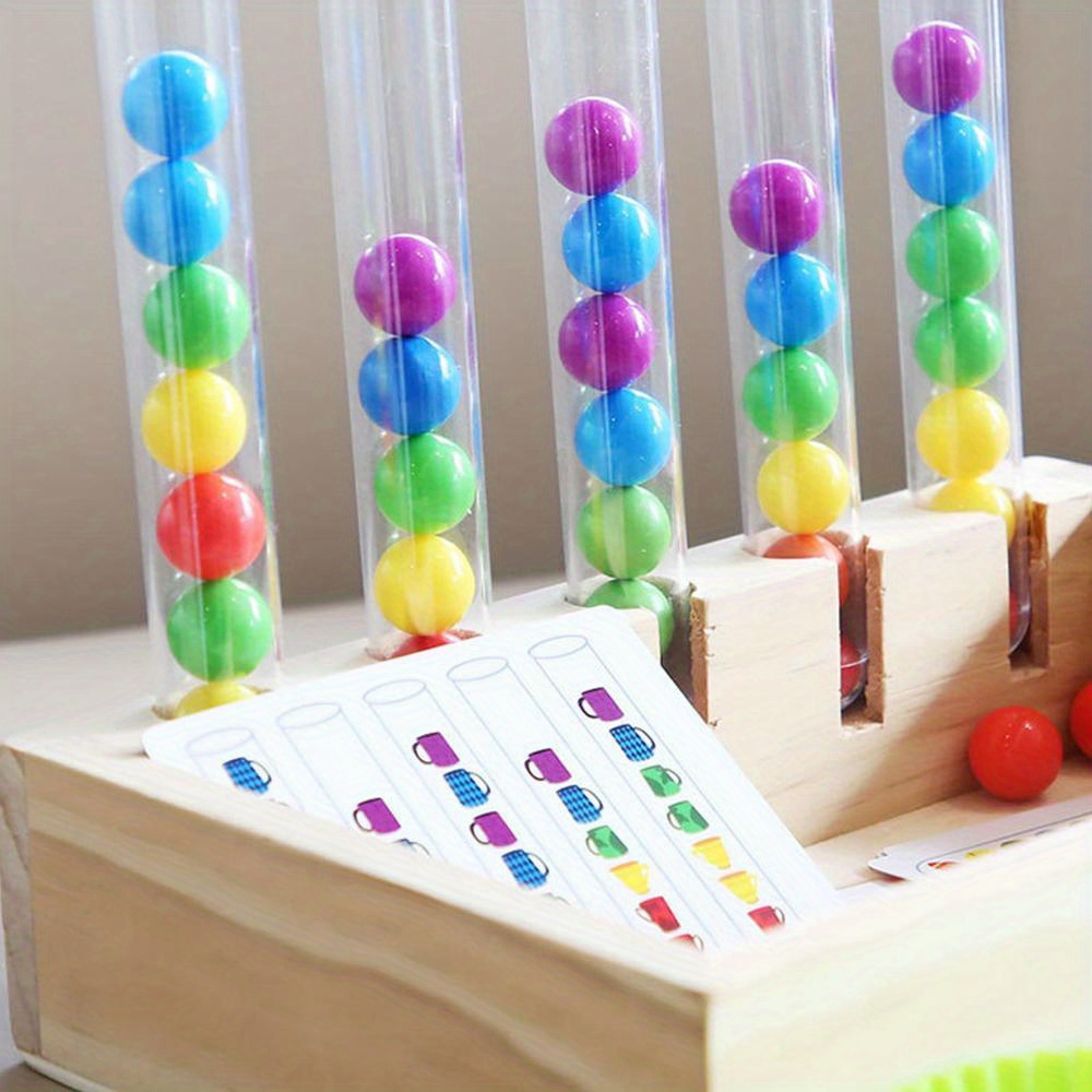 Test Tube Clip Beads Montessori Toys Color Matching Fine Motor Skill ...