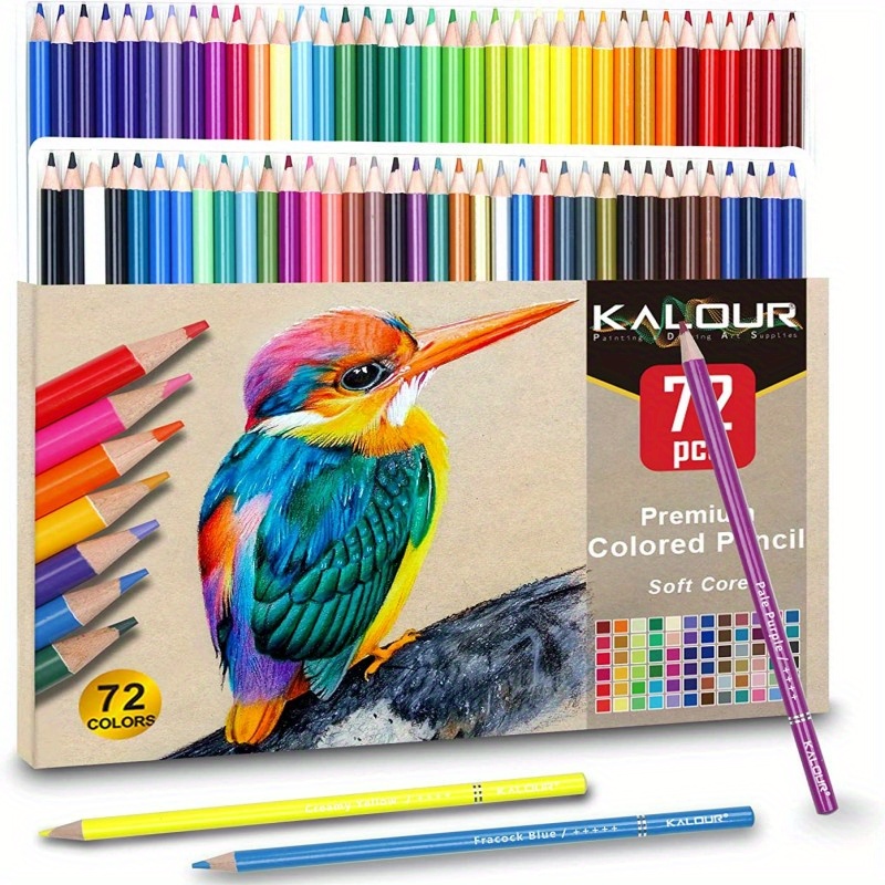 KALOUR 144 Pack Drawing Sketching Coloring Set,Include 120 Professional  Soft Core Colored Pencils,Sketch & Charcoal Pencils,Sketchbook,Art Drawing