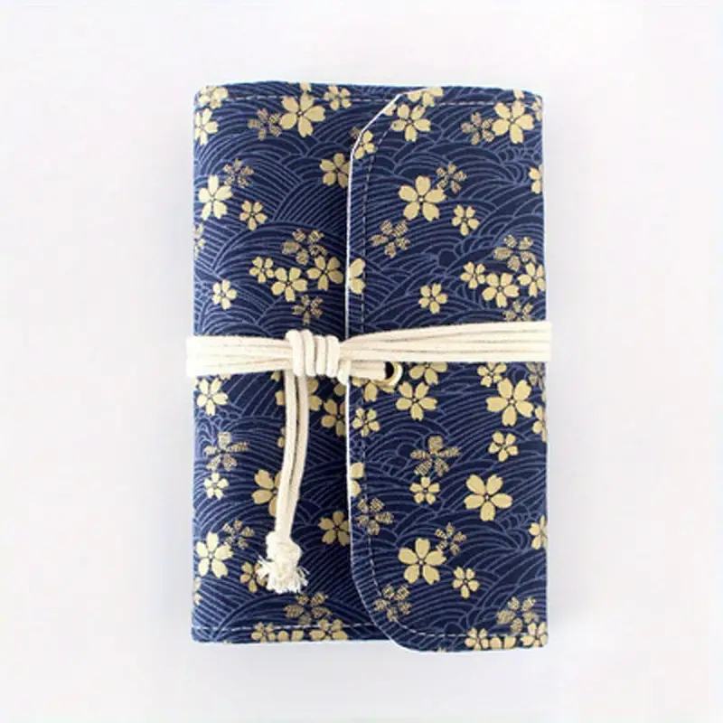1pc Blue Fabric Embroidered Loose-Leaf A5/A6 Planner, Vintage Handmade  Detachable Blank Page Journal/Notebook For Students