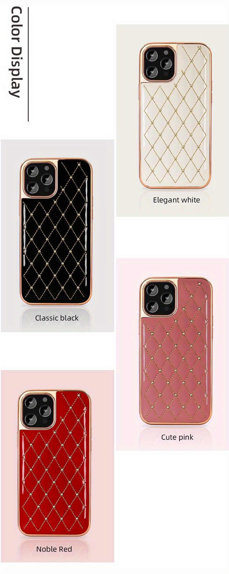 glam up your phone with a gold plated embroidered beads leather case for iphone 11 12 13 pro max 12 pro details 6