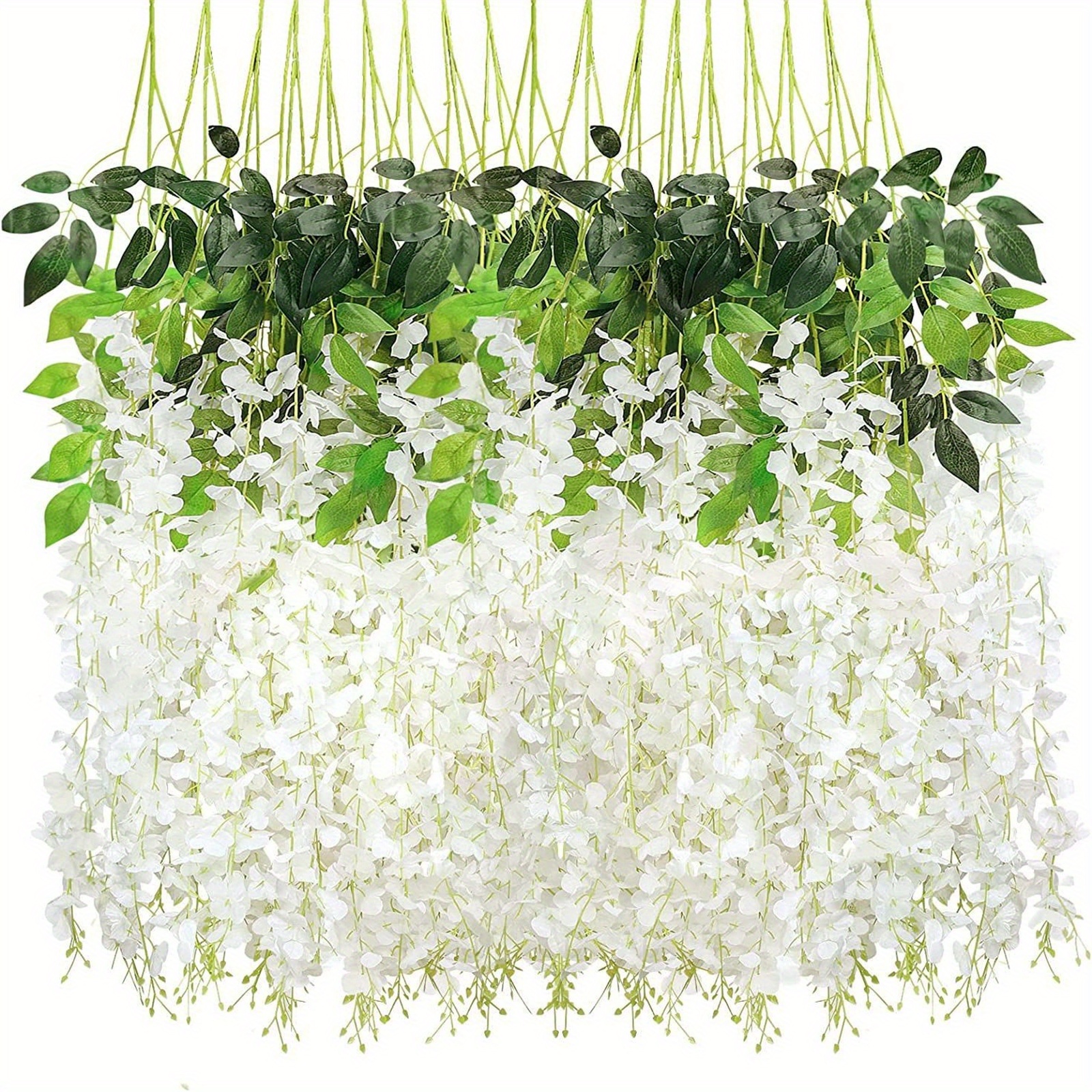 Artificial Hanging Plants Floral Garland White Purple - Temu