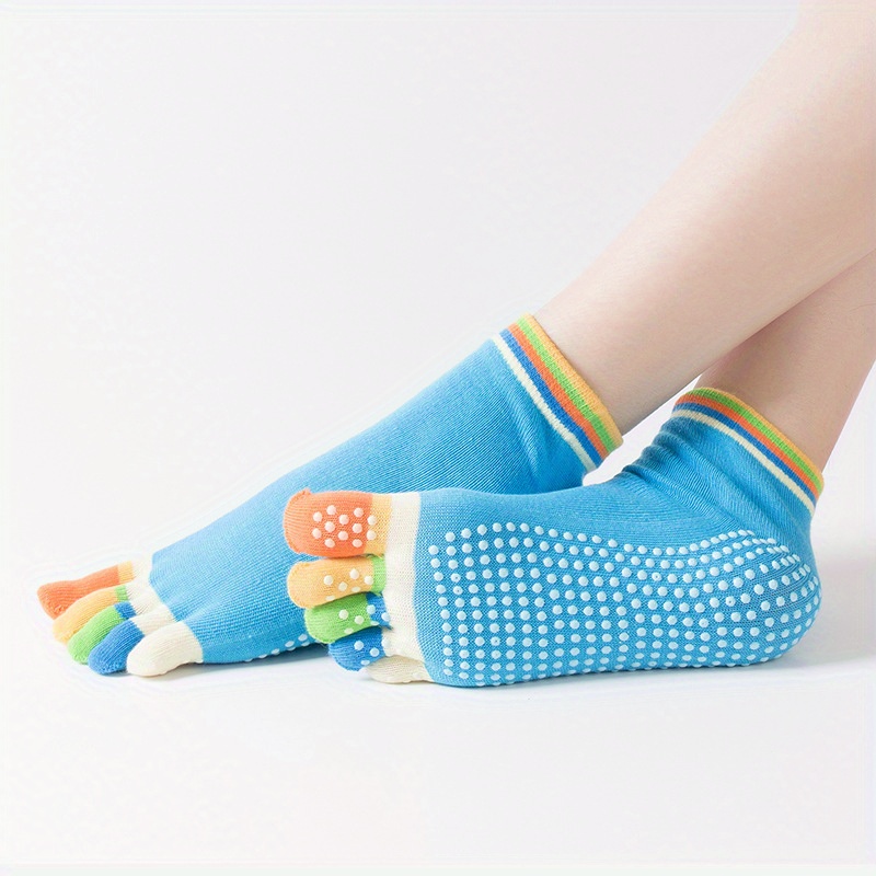 New Fashion Gradient Color Short Yoga Socks Pilates Socks Indoor Non-slip  Five-toe Socks Floor Socks Sports Fitness Dance Socks - AliExpress