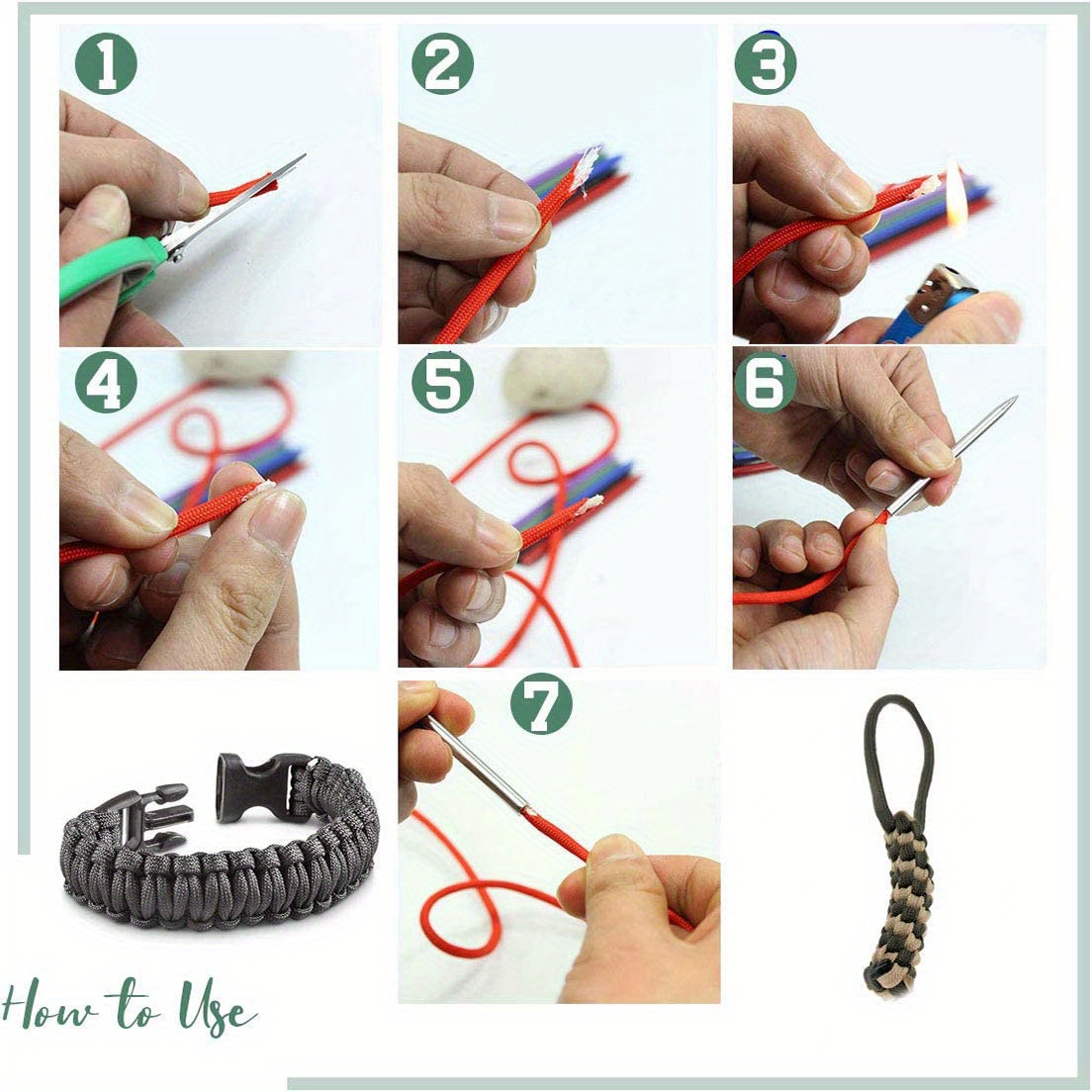 Stainless Steel Paracord Braid Needle Set Perfect Leather - Temu