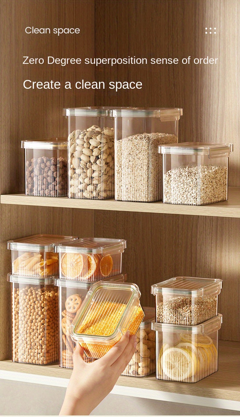 Food Storage Box, Food Fresh-keeping And Moisture-proof Storage Container,  Sealed Plastic Grain Distributor, Used To Store Grains, Sugar, Flour, Rice,  Nuts, Snacks And Kitchen Supplies, Kitchen Storage - Temu