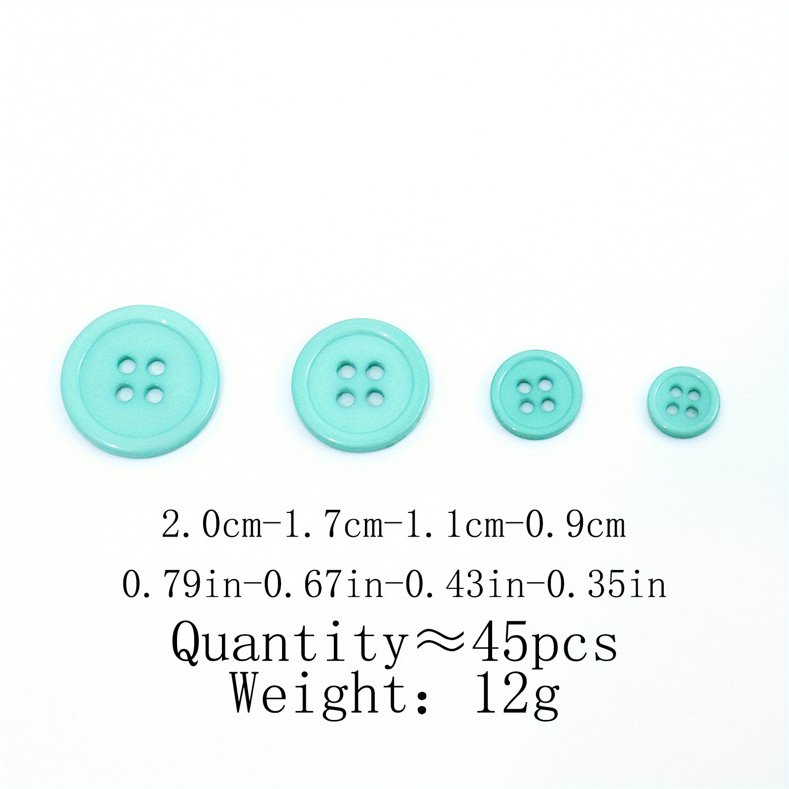 45pcs Resin Button Basic Sewing Buttons for DIY