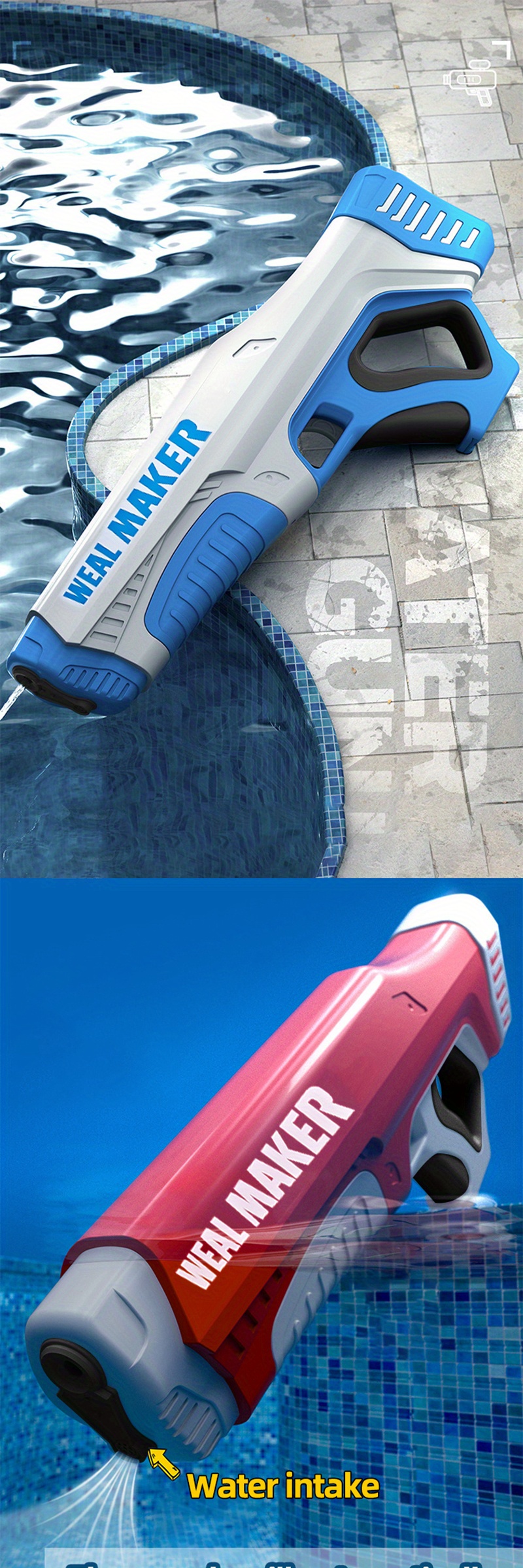 Electric Water Gun 500cc High Capacity High Pressure Squirt Temu