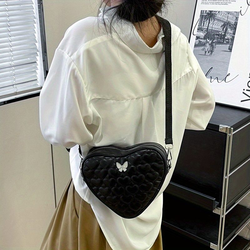 Faux Leather Heart Crossbody Bag