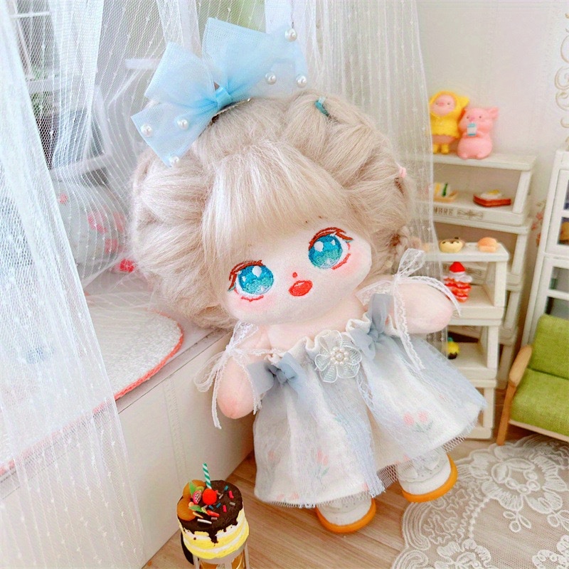 20cm 7.87inch Cotton Flower Doll, Wear A Strap Skirt, With Bow On The Head,  Wear Princess Shoes, No Attribute Plush Cloth Doll, Bridesmaid Gift