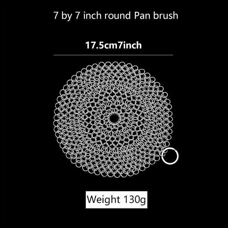 Petromax Cast Iron Pot Scrubber, Stainless Steel Chain Mail Skillet and Pan  Cleaner Removes Burnt Residue on Cast or Wrought Iron Cookware, Extra Large  7.9 x 7.9 