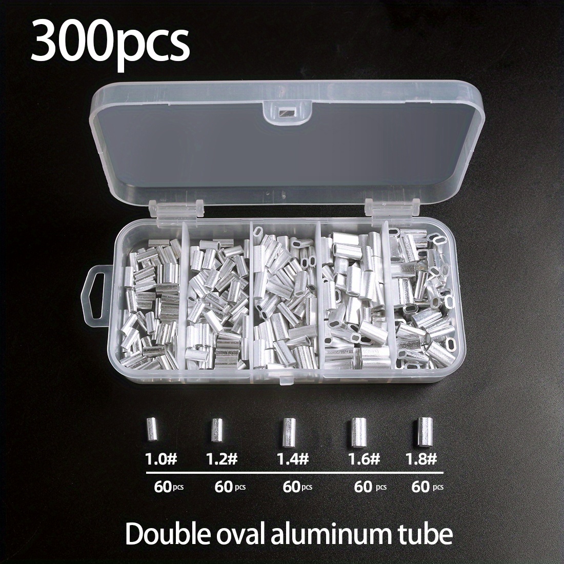 AGOOL Mini Copper Double Barrel Crimp Sleeves Kit - 300pcs/box