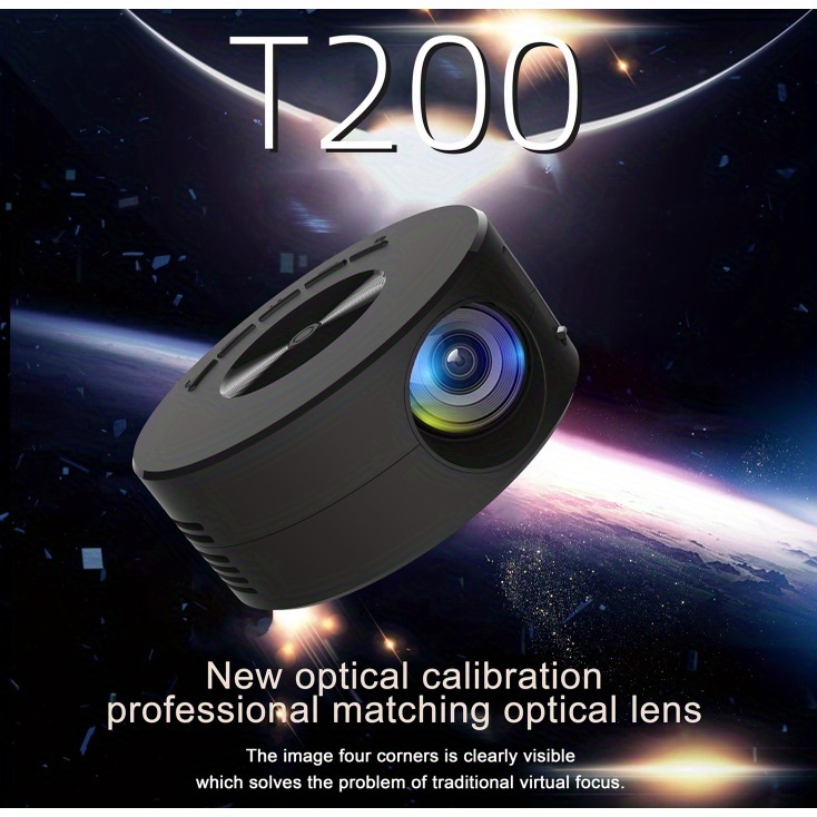 yt200 projector high definition portable screen led home theater projector wired to connect to android  details 1