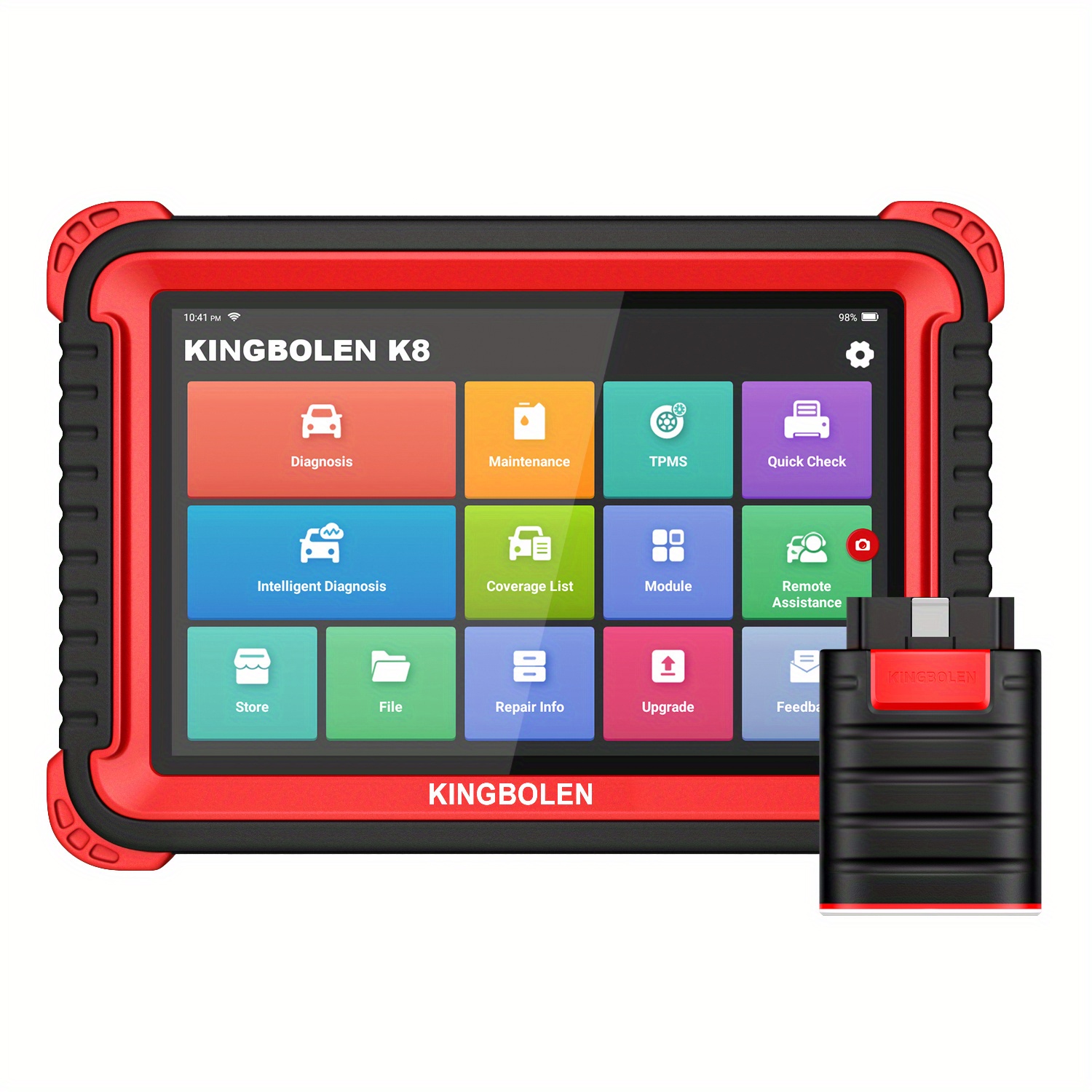 Kingbolen K8 all Systems OBD2 Scanner with ECU Coding and Bi-Directional  test 