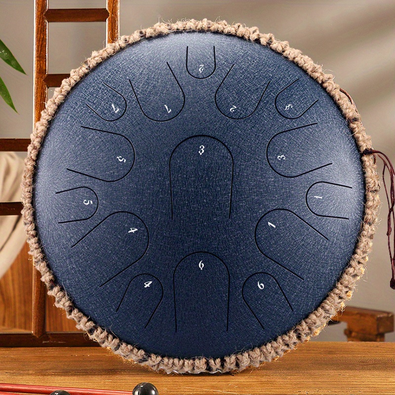 LEKATO Tambour à langue en acier de 15,2 cm à 11 notes, tambour zen en ré  majeur pour la méditation, le yoga, l'éducation musicale, meilleur cadeau