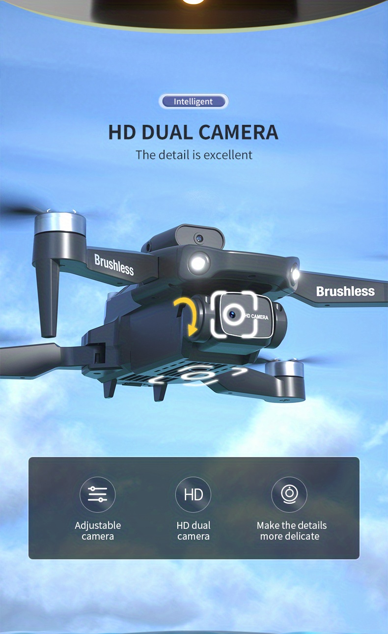 h115 value brushless drone quadcopter uav dual hd cameras gimbal optical flow 9 min flight 100m rc 4 way obstacle avoidance ideal kids toy gift details 3