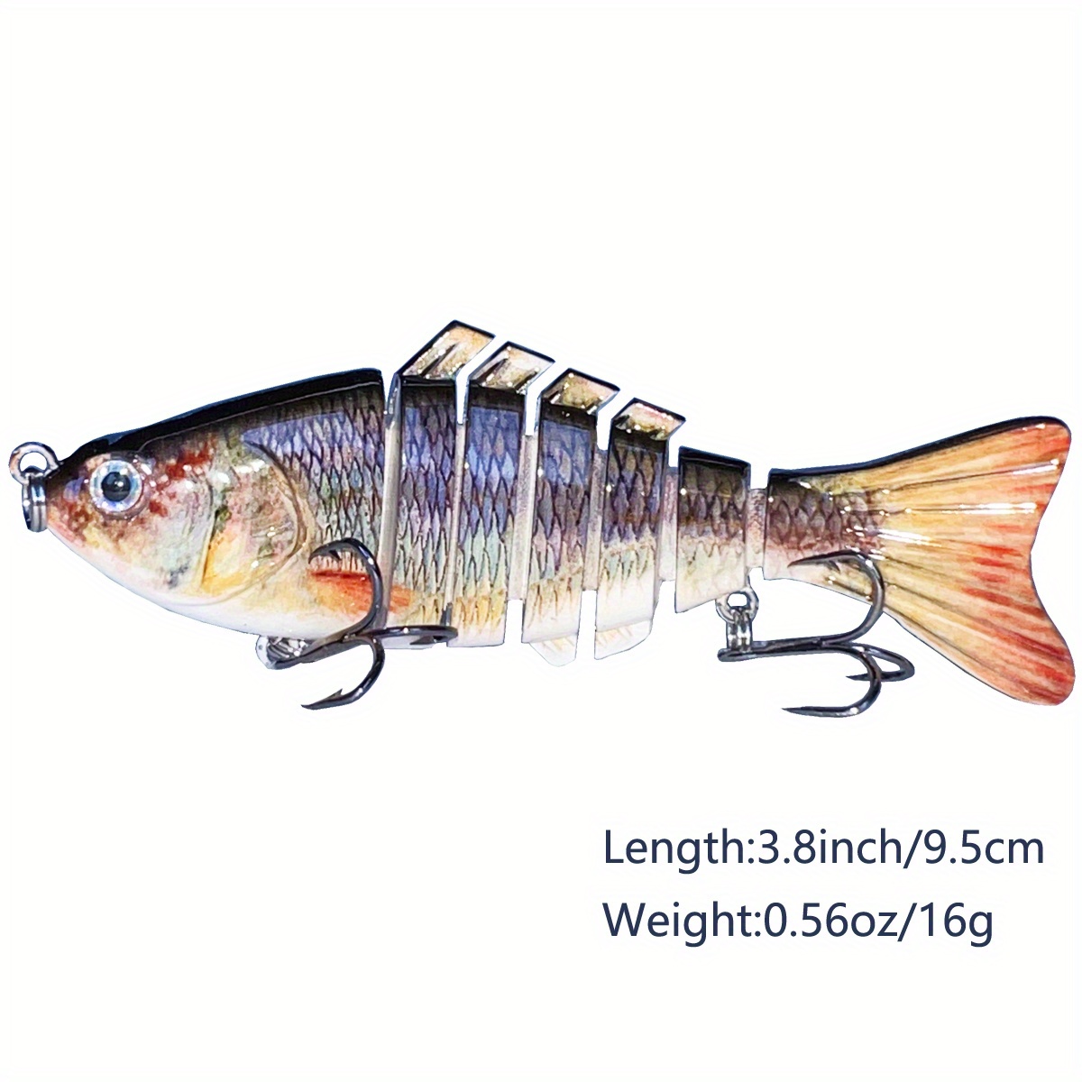 Pack of 5 Multi Jointed Minnow Fishing Lure 2 Sections Bass Swimbait for Pike Walleye & Trout 10.5CM/4.13/9.6G