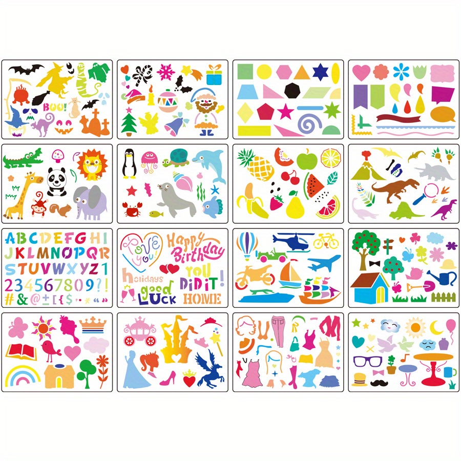 Kit Disegno Stencil 20 Pezzi Bambini Stencil Disegno In - Temu Italy