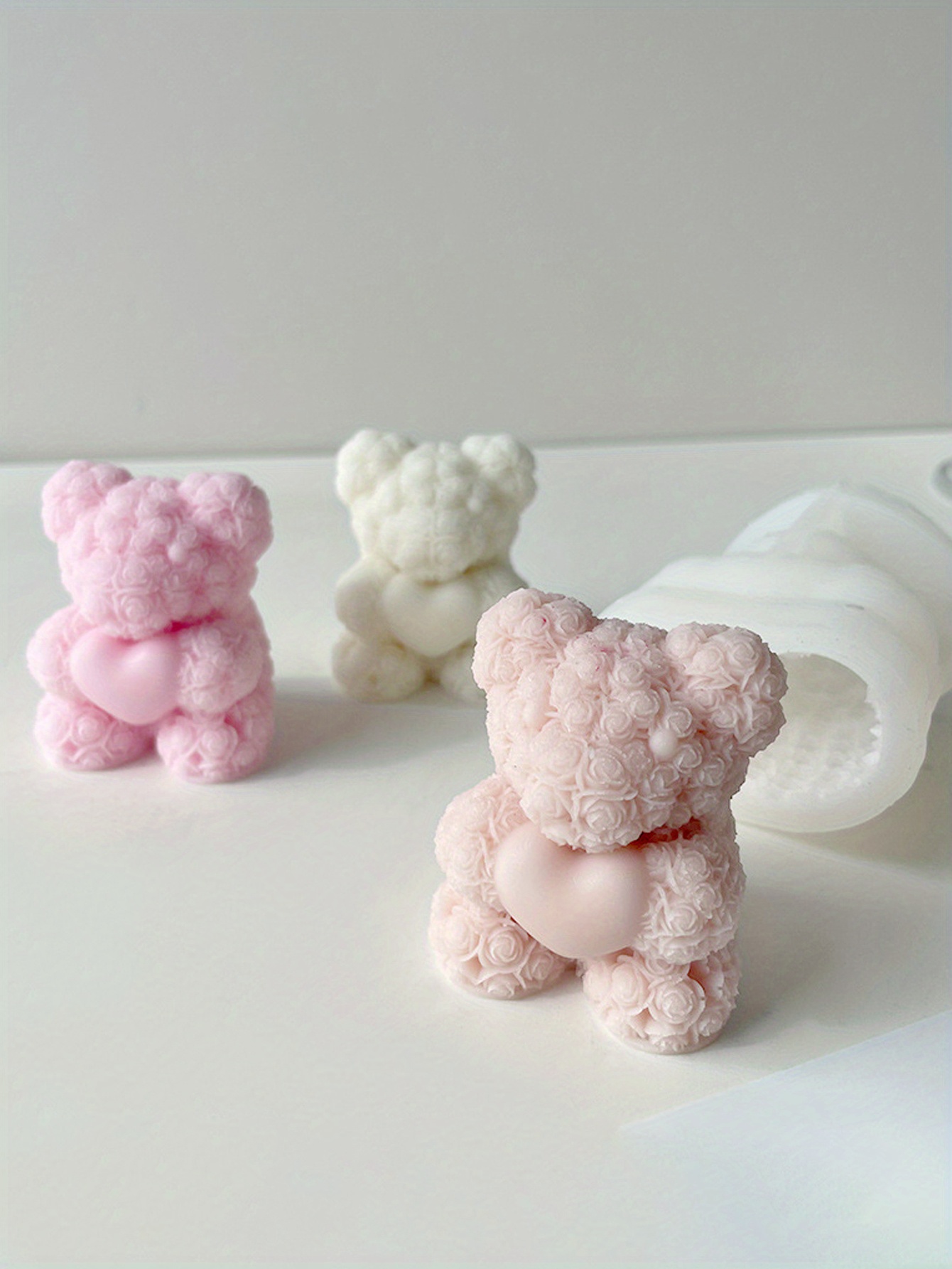 Valentine's Day Series Rose Teddy Bear Silicone Mold - Temu