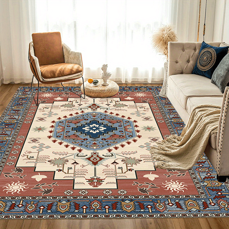 Ethnic Boho Outdoor Rug Tribal Inspired Pattern Outdoor Rug 