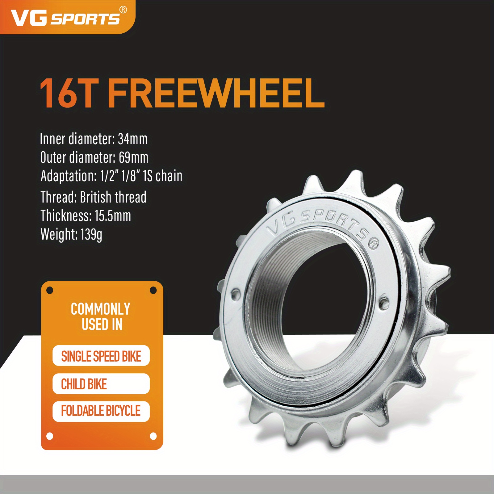 スプロケット フリーホイール ギア VG SPORTS Bike Freewheel, 5 6 7 8