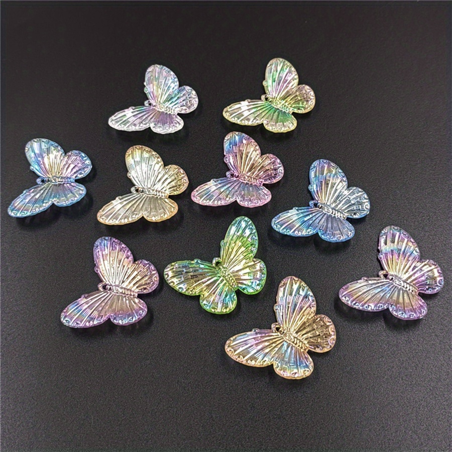 20pcs Butterfly Beads Silicone Loose Bead for DIY Necklace Jewelry Pendant  Lanyard Craft Making Accessories Decoration
