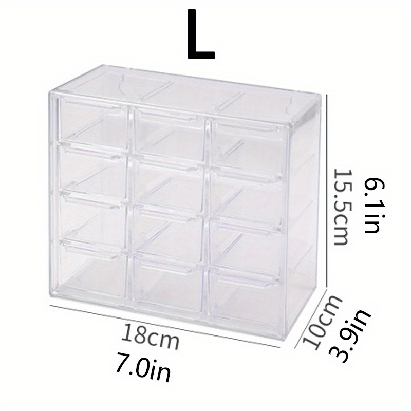 12 Grids Acrylic Container Box for Charms Trims Beads Rhinestones Earrings  Chains Studs /nail Supply Organizer/ Jewelry Box -  Finland