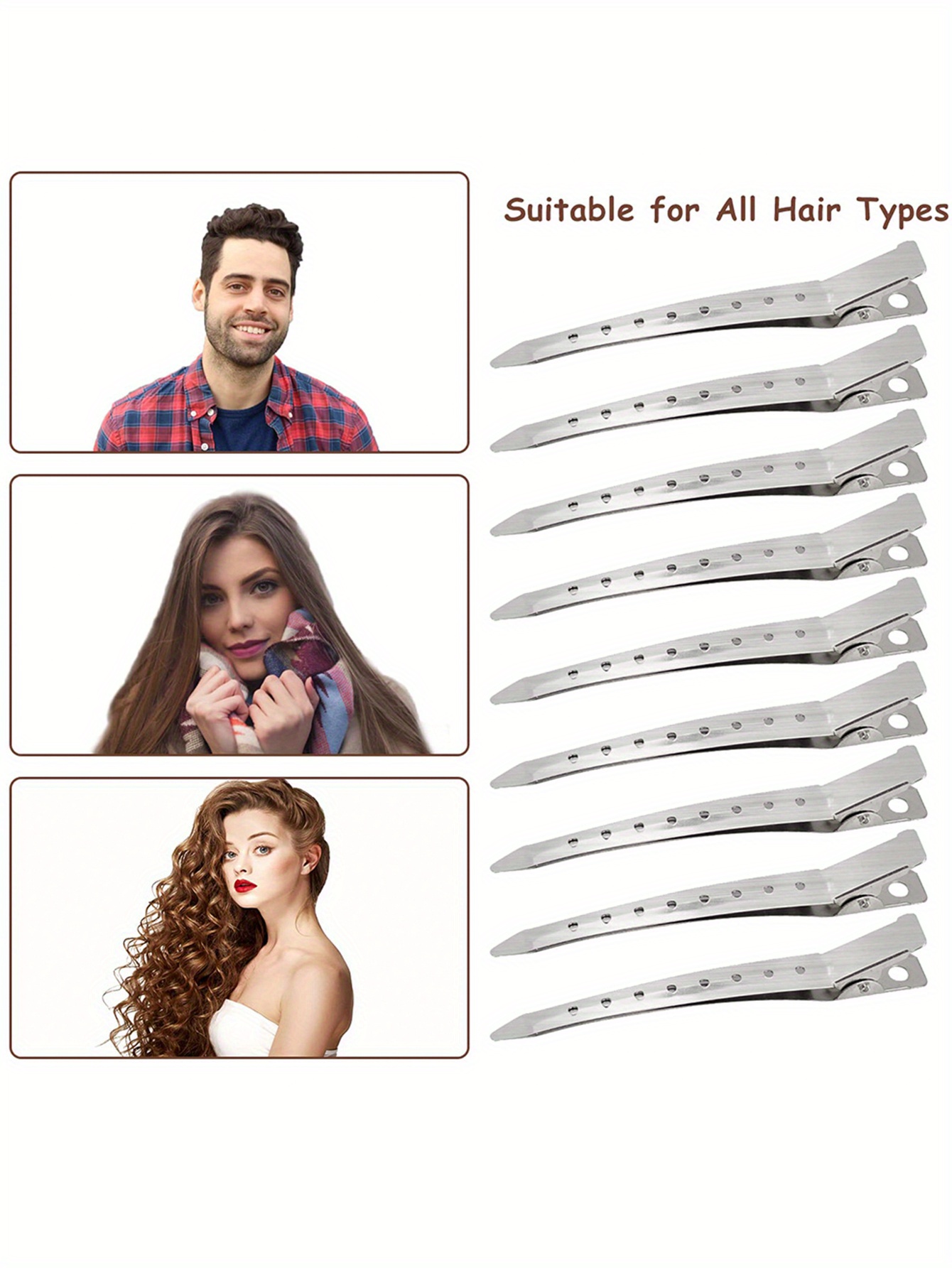 24 шт. зажимов для позиционирования, для визажистов, для укладки, без отметок, рукоятка для нажатия, парикмахерский зажим, уткаобразный зажим, пластина, укладка волос, карточка для волос, детали 5