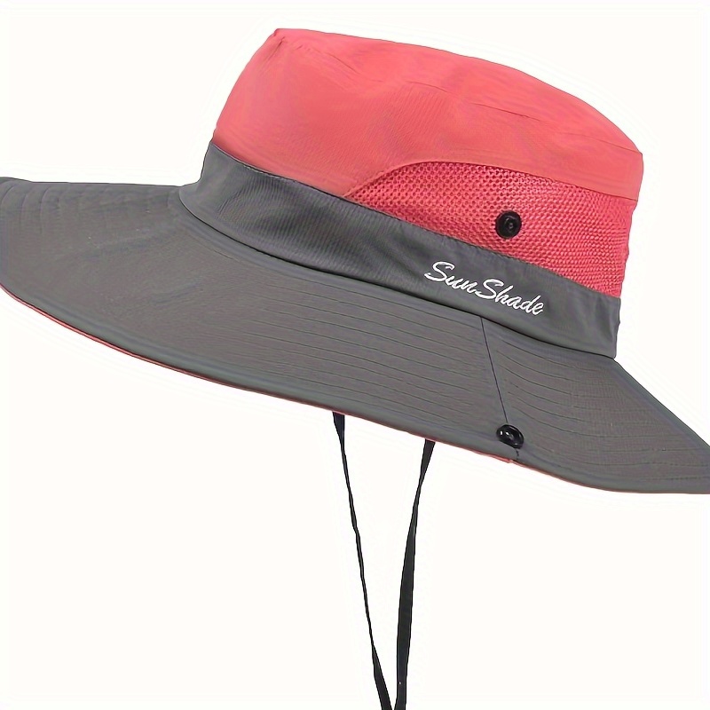 Women's Sun Protection Fishing Hat, Bucket Hat, Sun Hat, Lightweight Breathable Wide Brim with Ponytail Hole for Outdoor Cycling Fishing Hiking,Temu