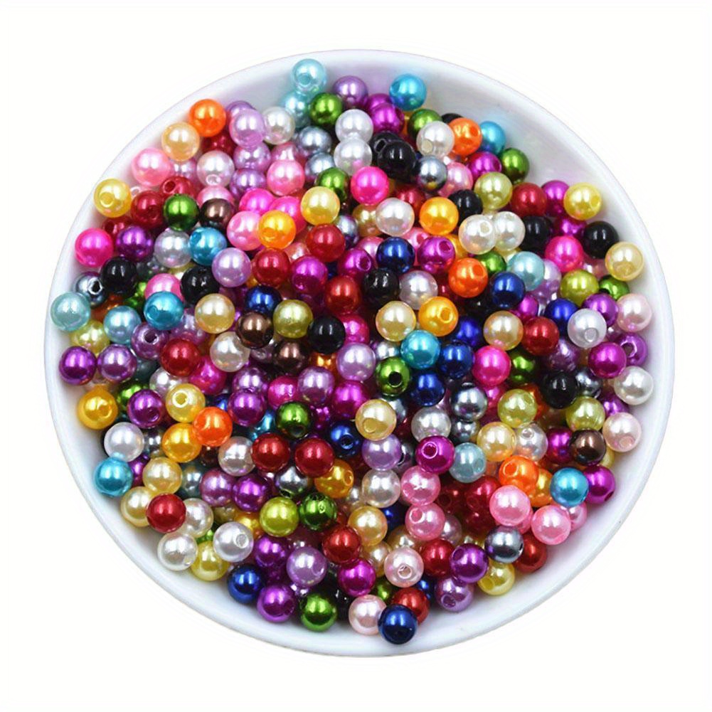 100-200PCS Round Acrylic Ball Shiny Loose Spacer Beads For Diy Jewelry  Making Bracelets Necklace Accessories 6/8mm