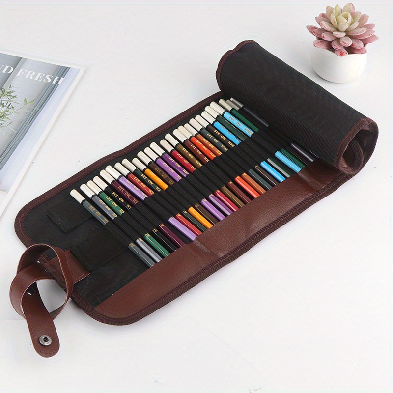 Portable Drawing Pencil Roll Up Bag Canvas Pen Wrap Case Pen Wrap Organizer  Roll Up Pencil Holder 