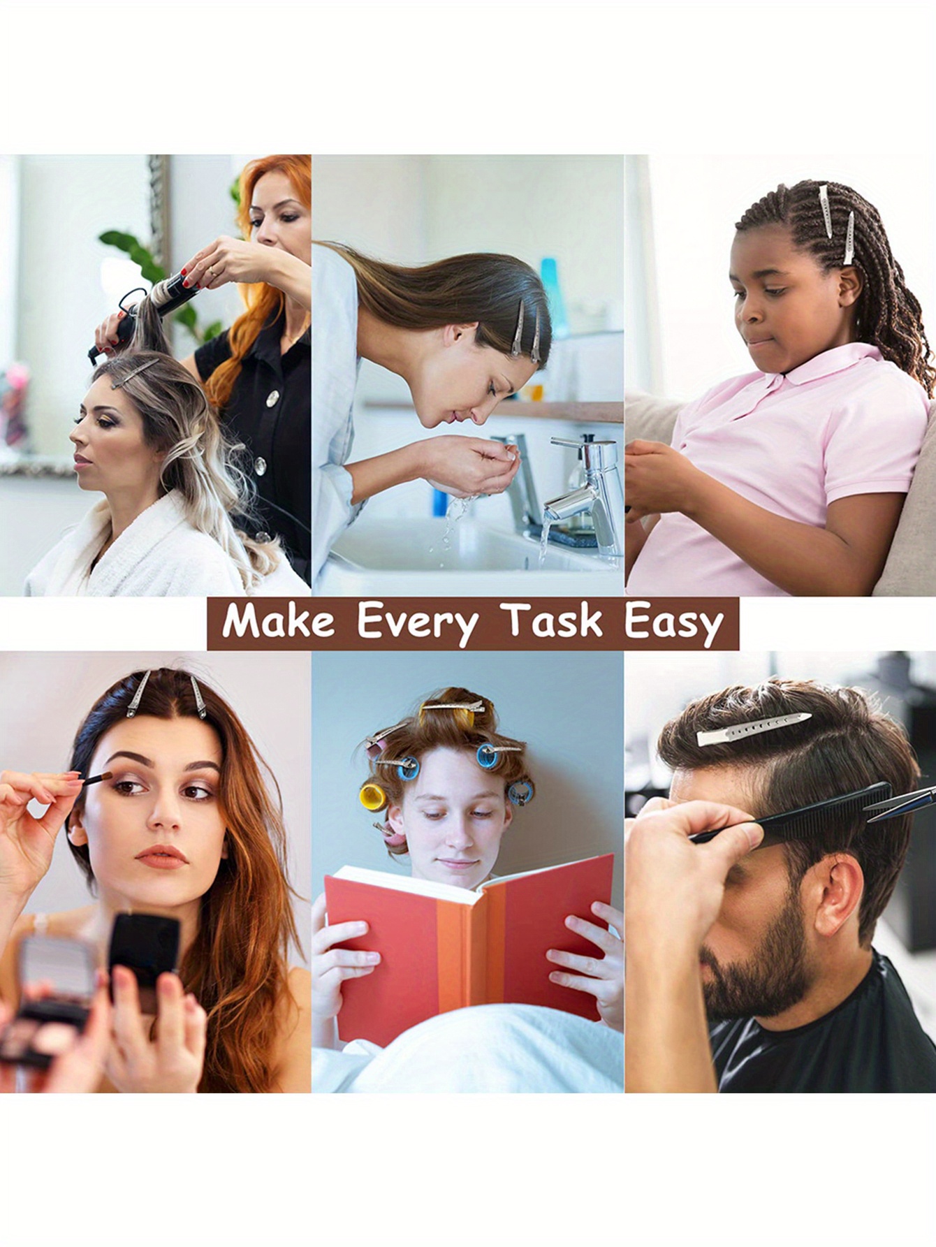 24 шт. зажимов для позиционирования, для визажистов, для укладки, без отметок, ручной нажим, парикмахерский зажим, утка, пластина, укладка волос, карточка для волос, детали 6