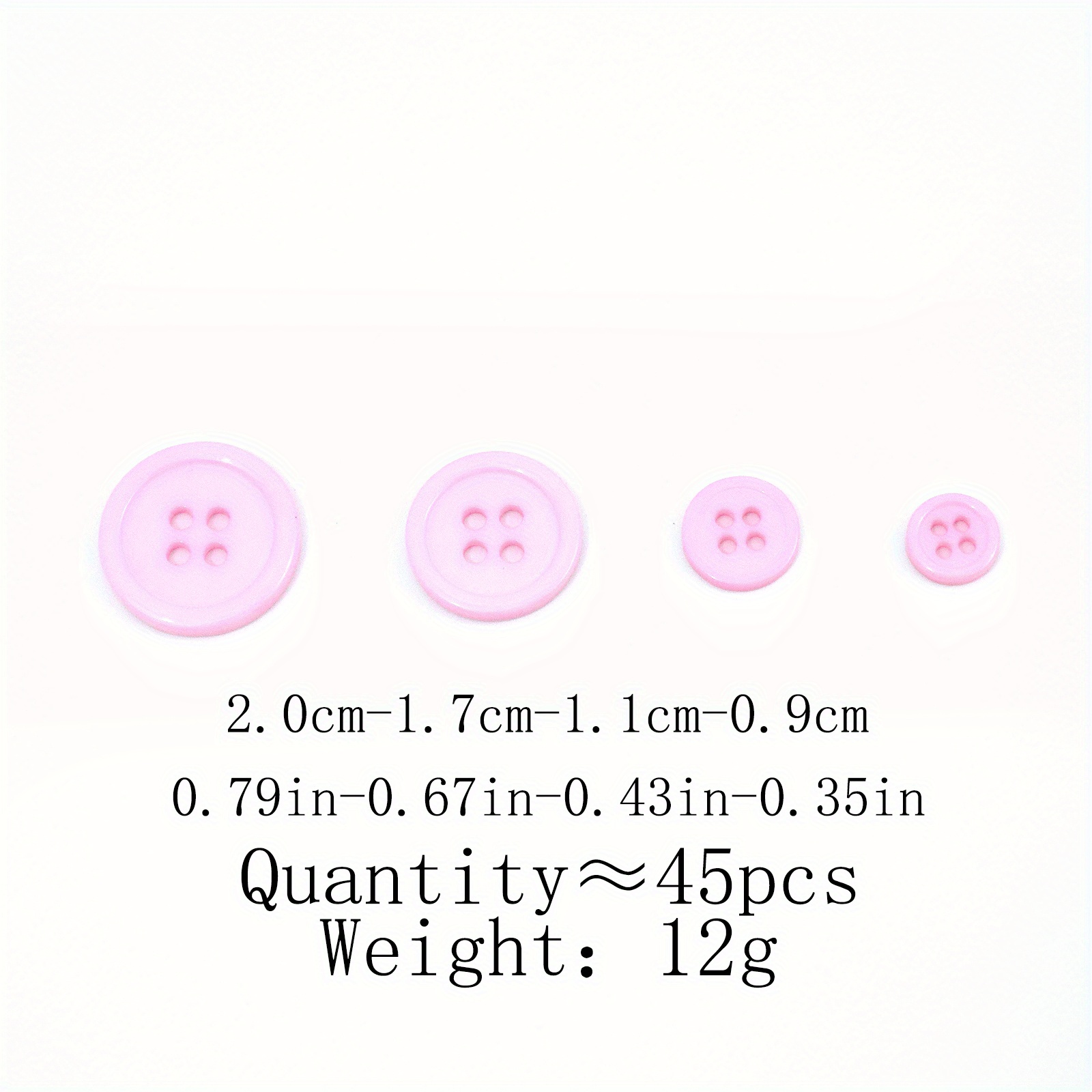 45pcs Resin Button Basic Sewing Buttons for DIY
